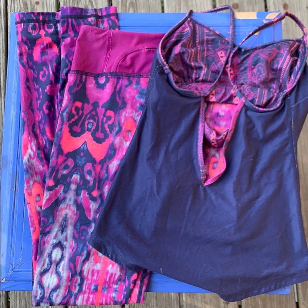 3/$30 Joriki Yoga leggings & cami tank top activewear SET